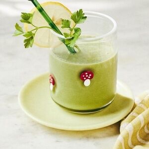 NWT Anthropologie Icon Juice Glass Mushroom